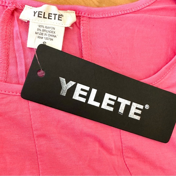 NWT Chic Asymmetrical Hemline Light Pink Tunic Top Size S - Picture 4 of 6